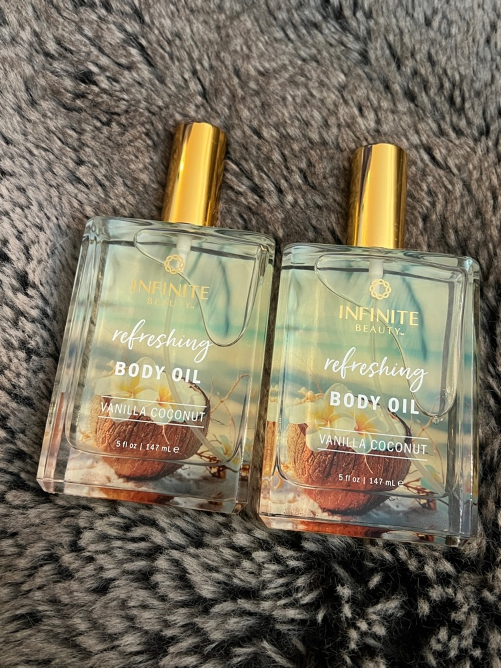 Infinite Beauty Refreshing Vanilla Coconut  Body Oil 5 fl oz X2